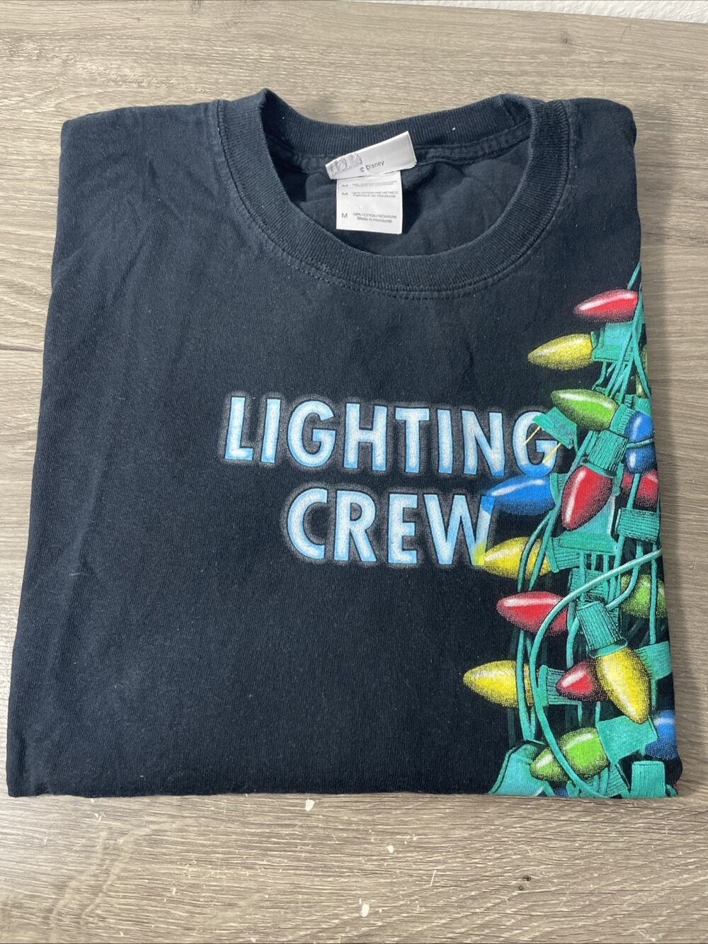 Vintage Disney Osborne Family Spectacle of Lights Lighting Crew Shirt Black M